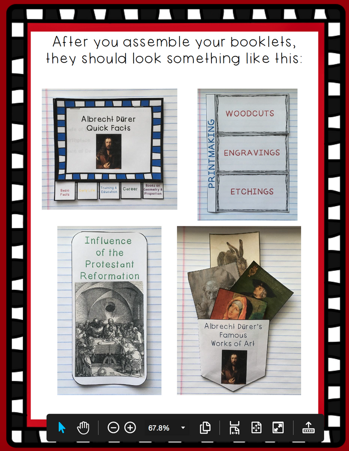 PRODUCT PHOTOS Albrecht Durer Interactive Foldable Booklets