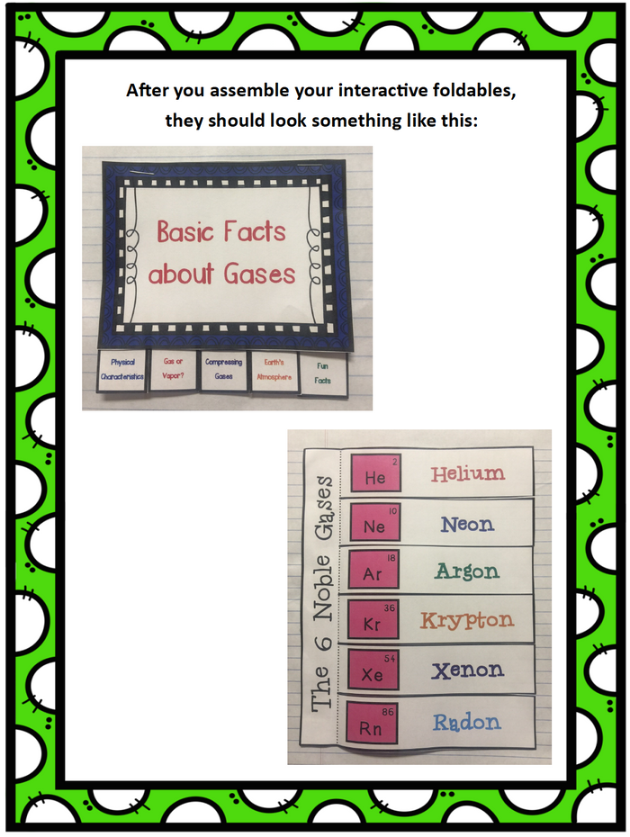 PRODUCT PHOTOS All About Gases Interactive Foldable Booklets