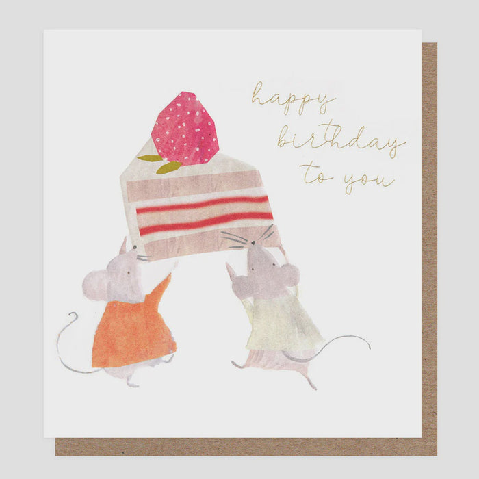 Caroline Gardner Birthday Mice & Cake Greetings Card