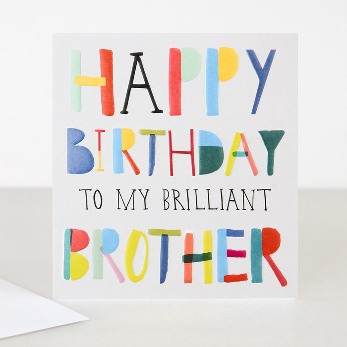 Caroline Gardner Happy Birthday Brother Greetings Card