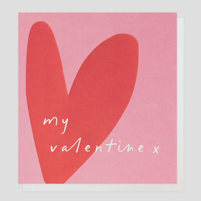 Caroline Gardner Red Heart On Pink Valentine's Day Greetings Card