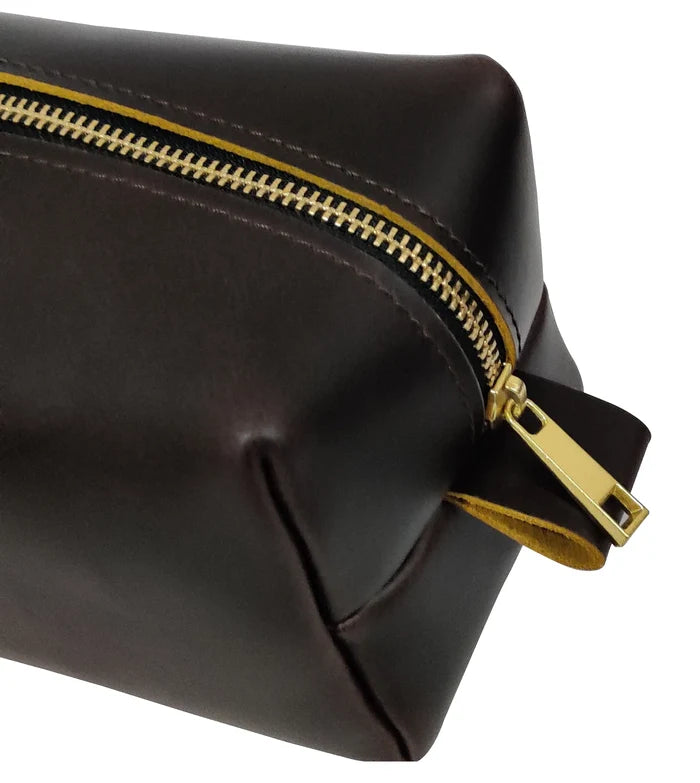 Elliot Full-Grain Leather Toiletry Bag | Classic Handcrafted Travel Dopp Kit