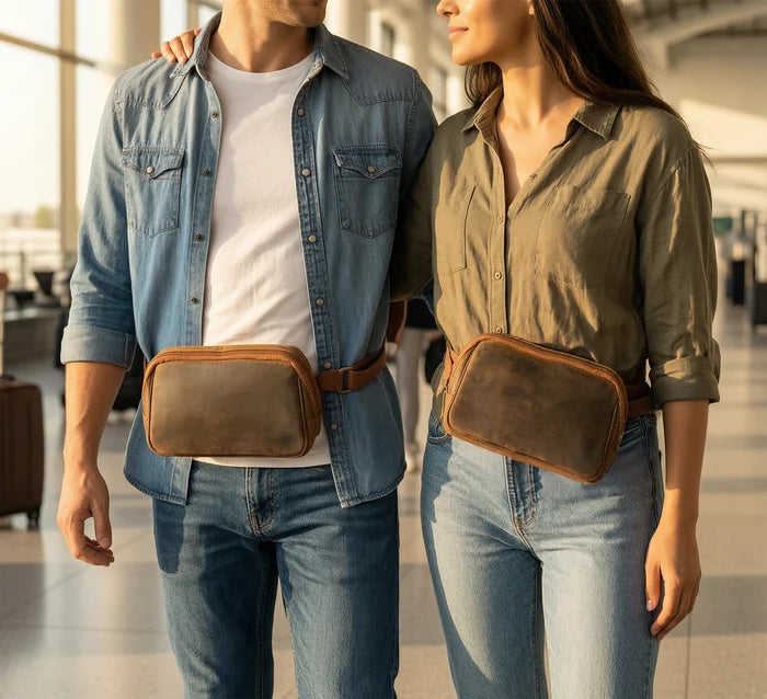 Full-Grain Leather Fanny Pack | Waist, Chest & Crossbody Sling Bag
