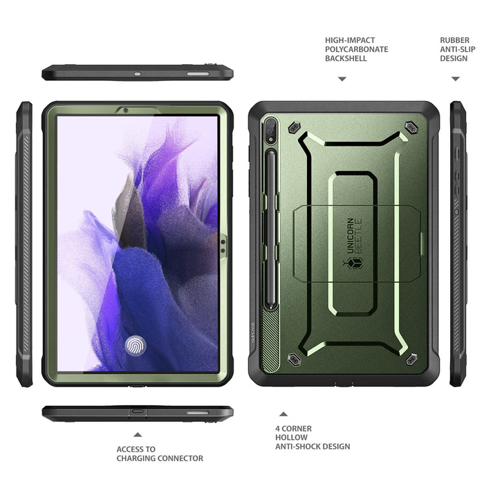 Galaxy Tab S7 FE 12.4 inch Unicorn Beetle Pro Rugged Case-Dark Green
