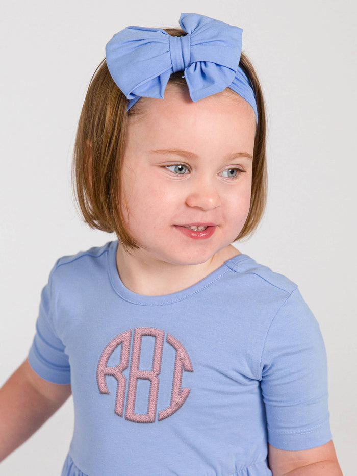 Girls Periwinkle Blue Big Bow Headband