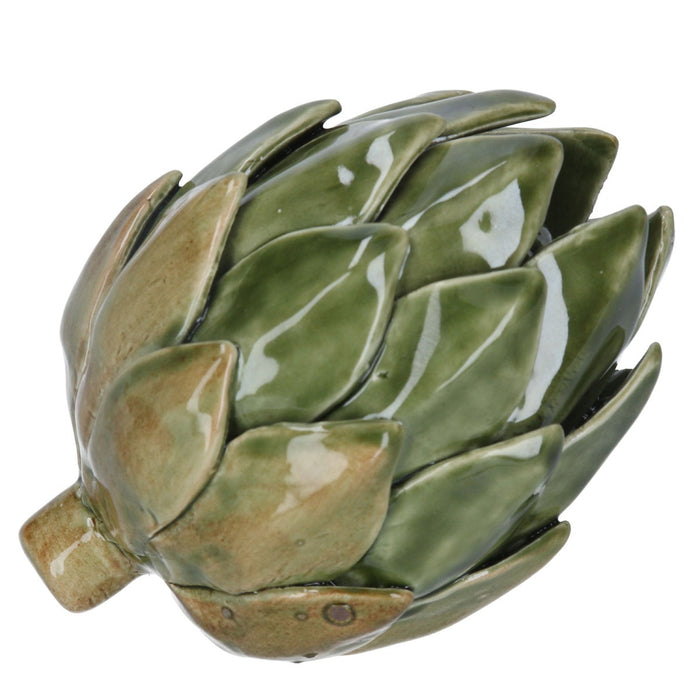 Gisela Graham Ceramic Artichoke Ornament - Antiqued Green
