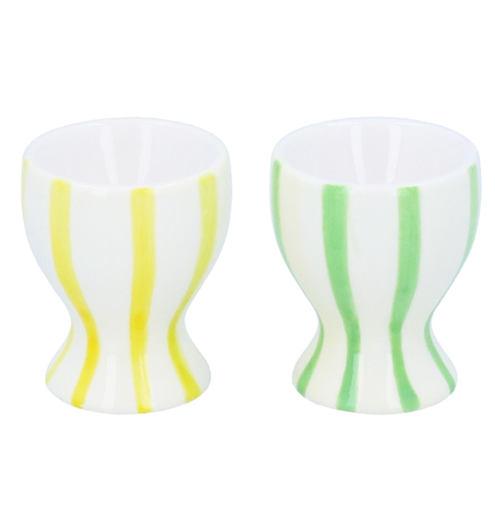 Gisela Graham Ceramic Striped Egg Cup