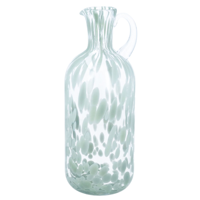 Gisela Graham Sage Green Tortoiseshell Glass Jug