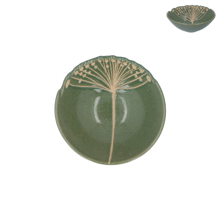 Gisela Graham Small Seed Head Stoneware Bowl - Green