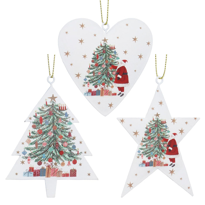 Gisela Graham Tin Christmas Nostalgia Hanging Decoration