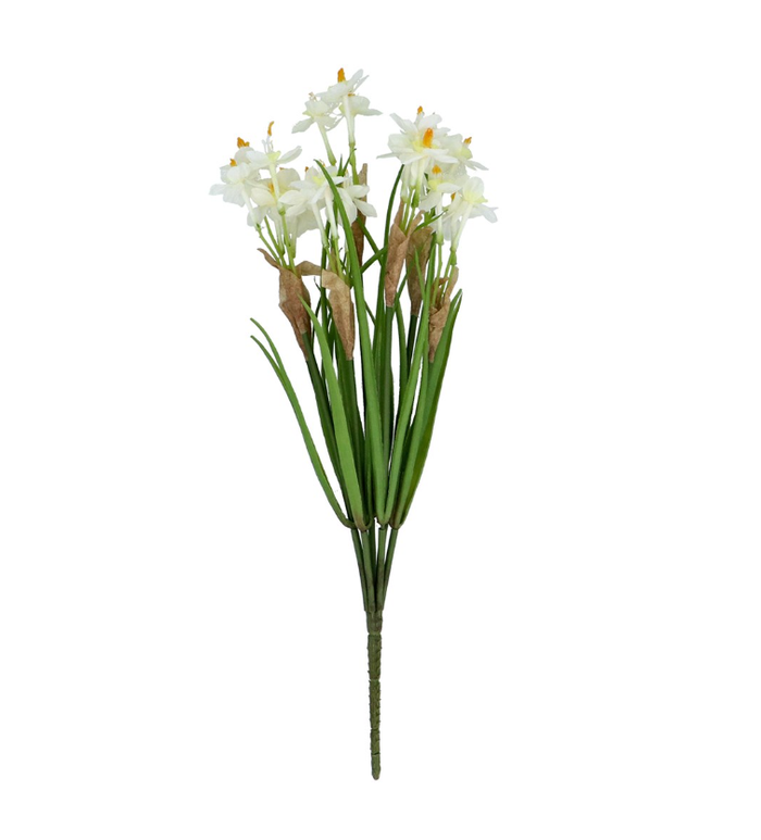 Gisela Graham White Narcissus Bunch - 39cm