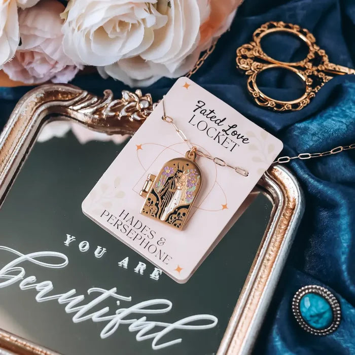 Hades & Persephone Couple Enamel Locket Necklace