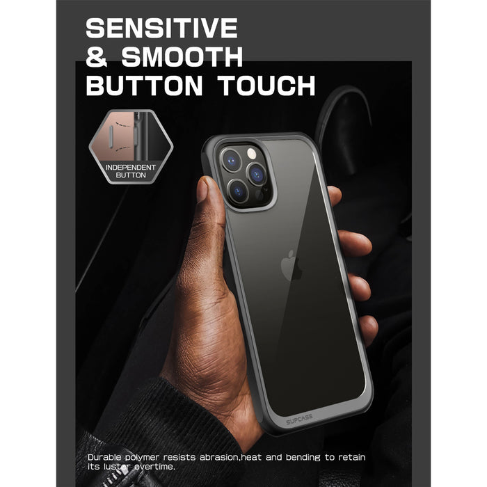 iPhone 13 Pro 6.1 inch Unicorn Beetle Style Slim Clear Case-Black