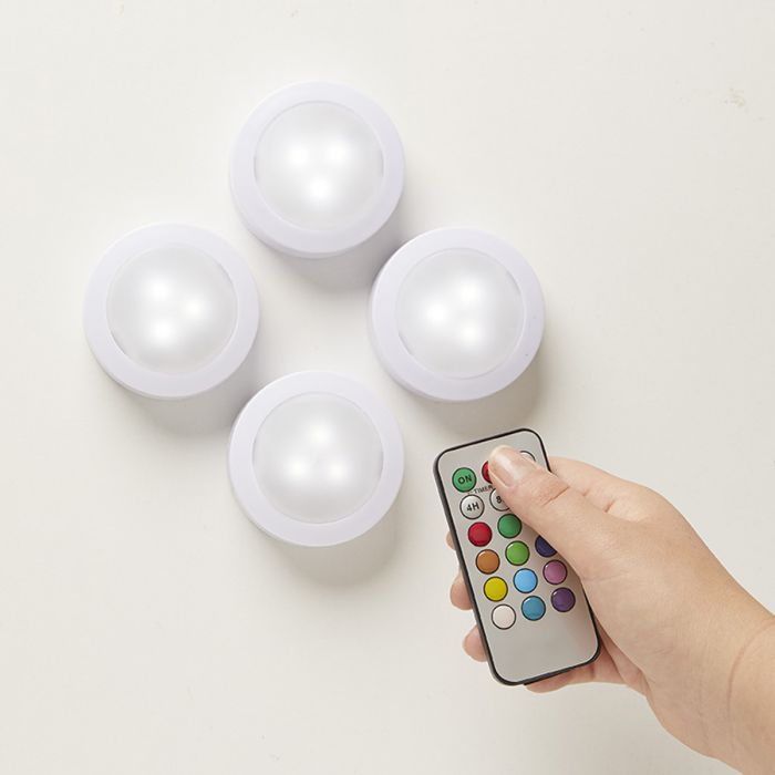 JML Mood Magic Beat Sound-responsive Remote-controlled Wireless LED Lights - Pack of 4 | A001884 from JML - DID Electrical