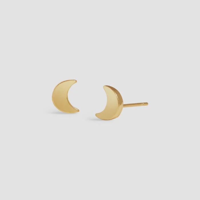 Joma Mini Charms Moon Stud Earrings - Gold