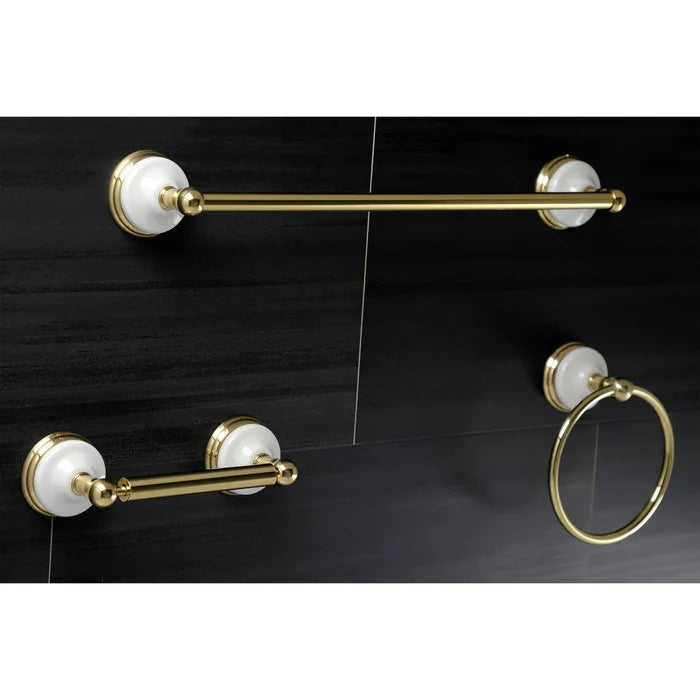 Kingston Brass Victorian 3-Piece Bathroom Hardware Set in Polished Brass
