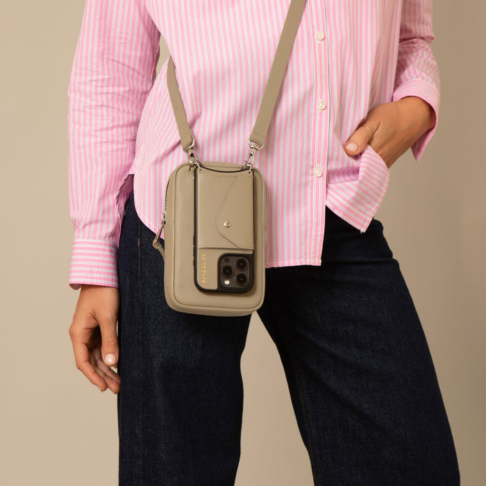 Large Expanded Pouch Set - Greige/Silver