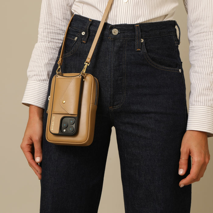 Large Expanded Pouch Set - Tan/Gold