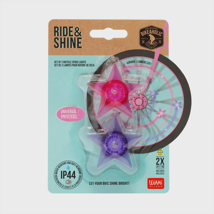 Legami Ride & Shine Set of 2 Bicycle Spoke Lights - Stars