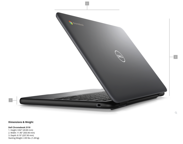 NEW Dell 3110 Chromebook Laptop Intel N4500 4GB RAM 32GB Flash Storage Chrome OS (AUE Jun 2031) - Coretek Computers