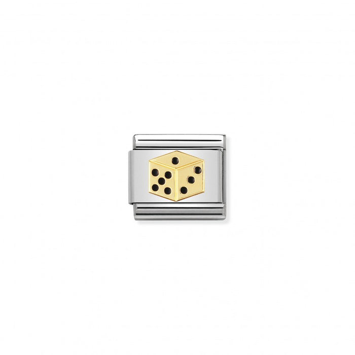 Nomination Classic Link Gold and Enamel Dice Charm
