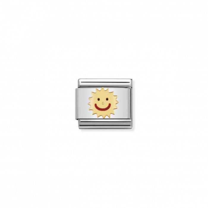 Nomination Classic Link Gold and Enamel Smiling Sun Charm