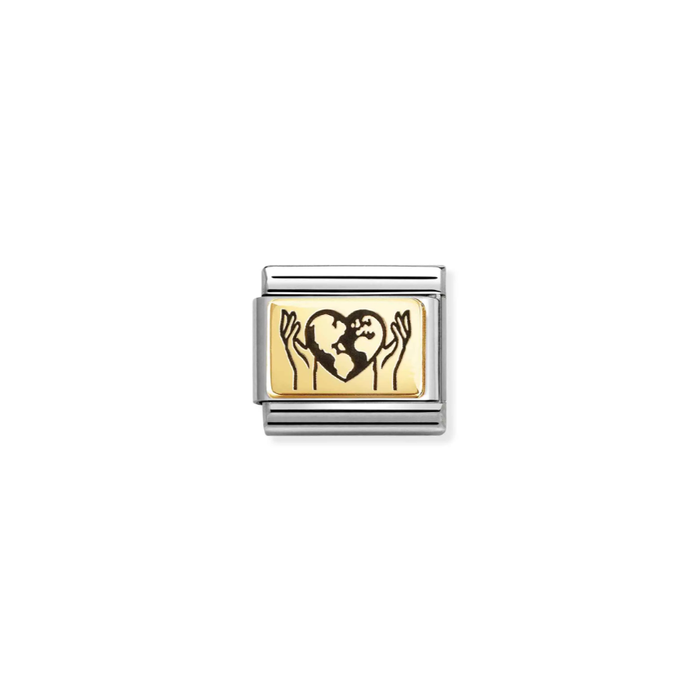 Nomination Classic Link Gold World In Your Hands Charm