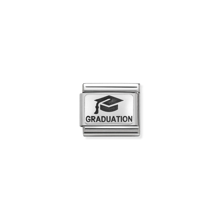 Nomination Classic Link Oxidized 2 Silver Graduation with Hat