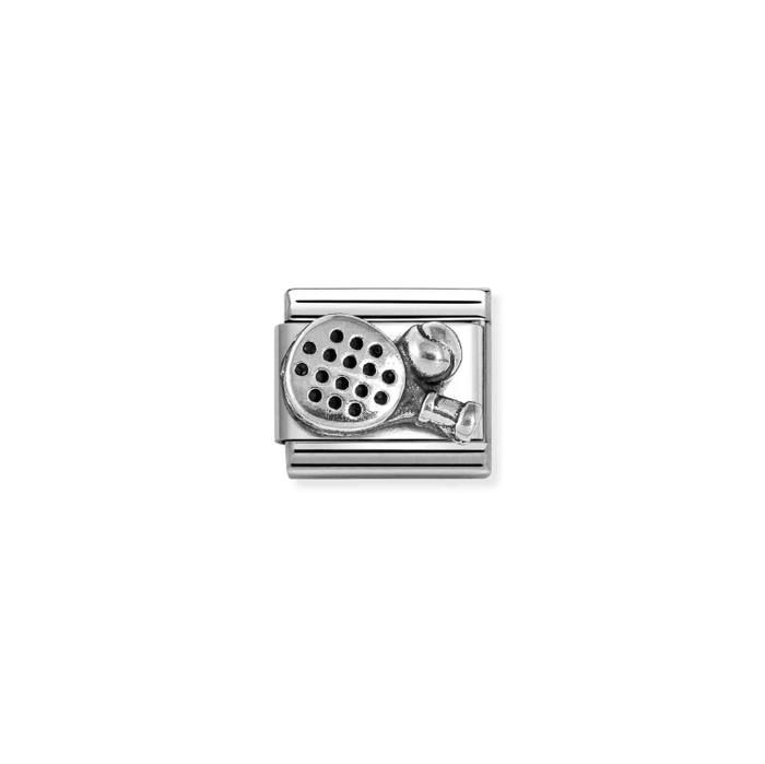 Nomination Classic Link Oxidized Silver Racket Charm