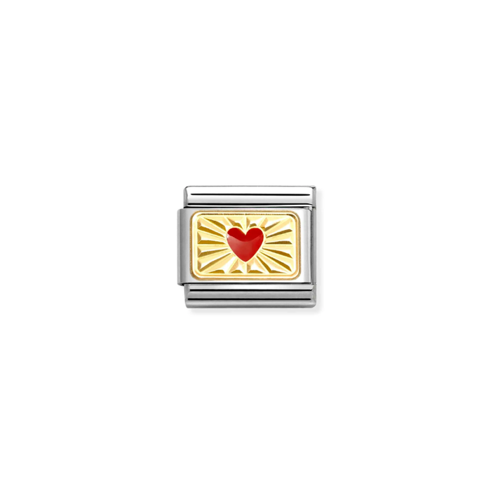 Nomination Classic Love Stainless Steel 18K Gold Diamond Heart