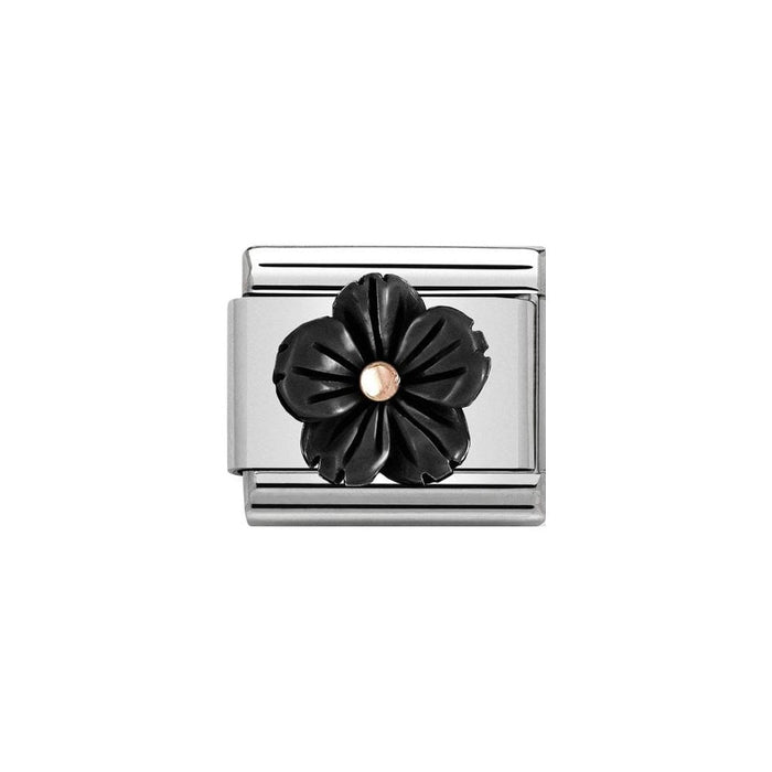Nomination Classic Rose Gold & Onyx Black Flower Charm