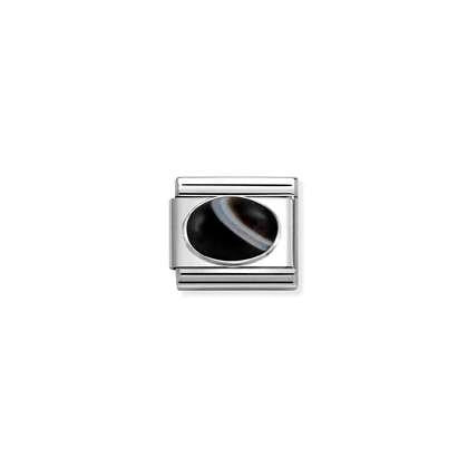 Nomination Classic Silver Charm - Bonded Onyx Matt
