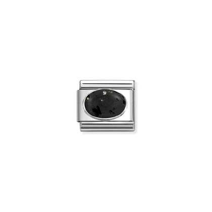 Nomination Classic Silver Charm - Lava Stone Matt