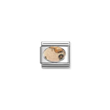 Nomination Classic Silver Charm - Leopard Skin Jasper Matt