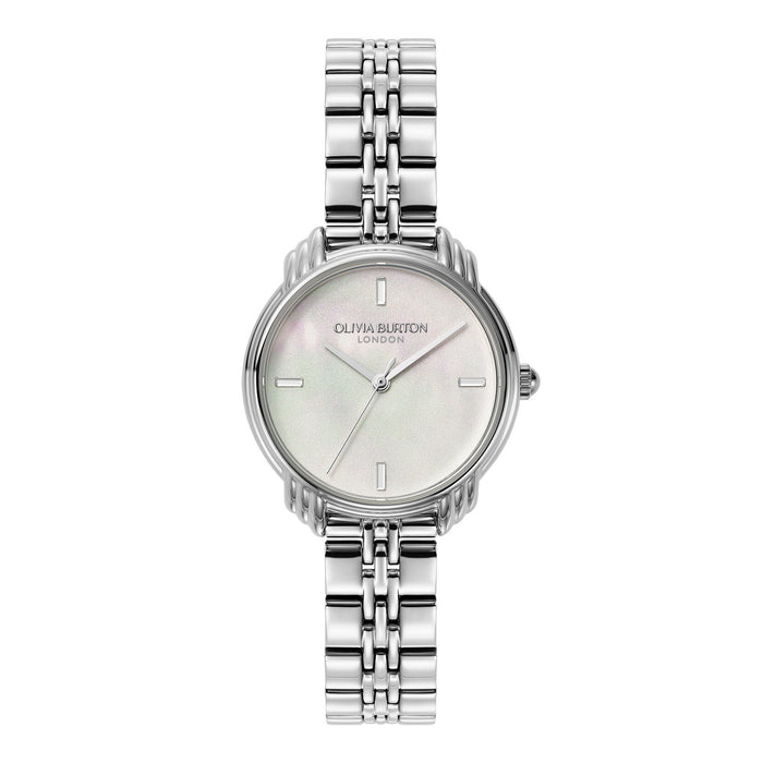 Olivia Burton Art Deco 2.0 Ivory & Silver Bracelet Watch