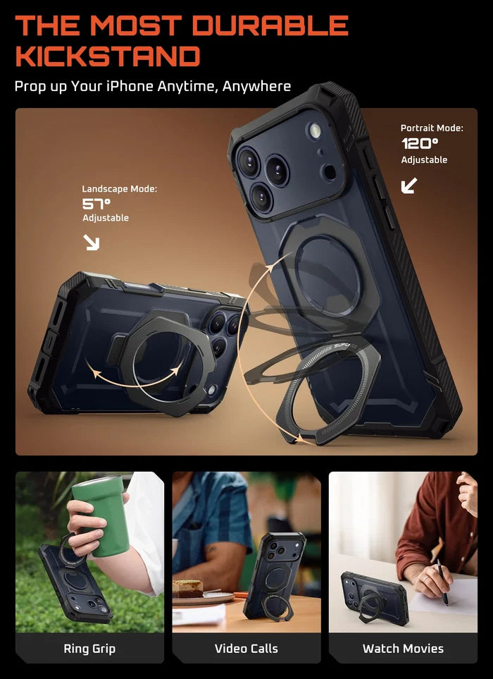OPEN BOX | UB GRIP PRO Series iPhone 17 Pro Max MagSafe Phone Case with HD Tempered Glass - Black