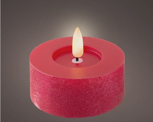 Pack Of Two LED Red Wax Tealight Candles