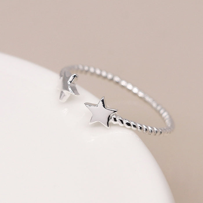 POM Sterling Silver Open Twist Star Ring