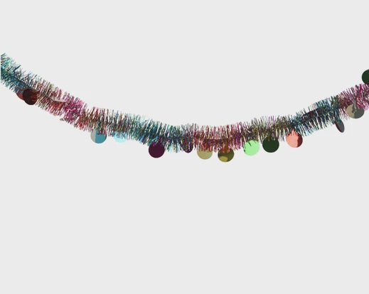 Rainbow Tinsel Garland
