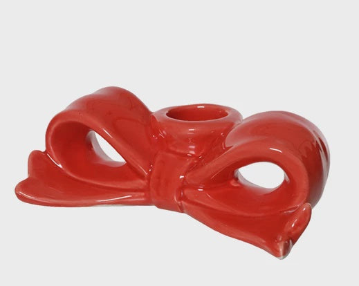 Red Bow Candle Holder