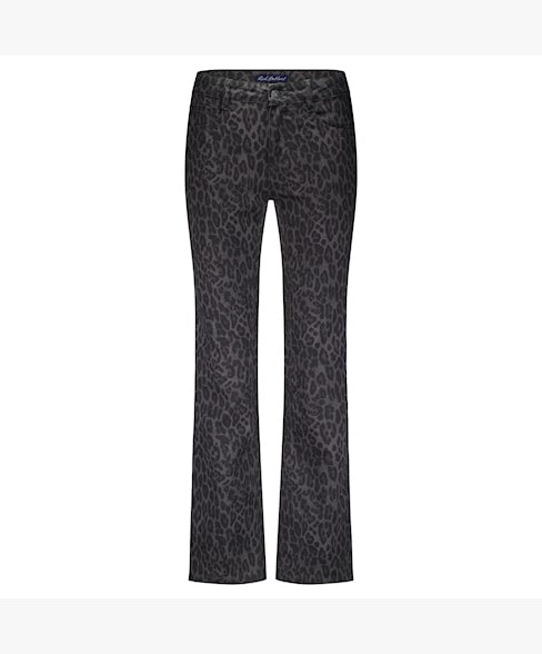 Red Button Kim Leopard Print Jeans - Lava
