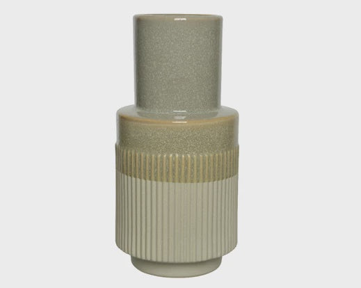 Ribbed Stoneware Vase - 30cm