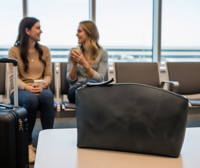 Sloane Leather Toiletry Bag | Full Grain Handmade Travel Dopp Kit