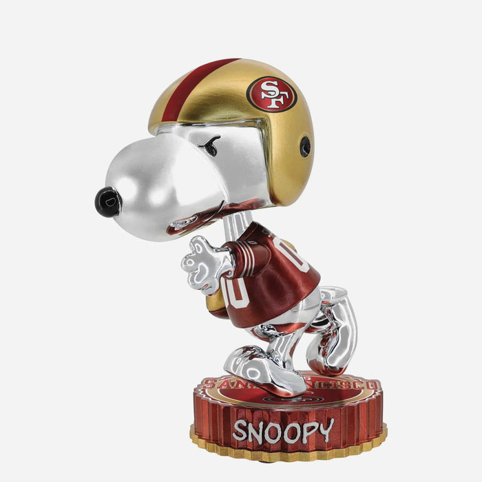 Snoopy San Francisco 49ers 2025 Peanuts Electroplated Bighead NFL Football Bobblehead