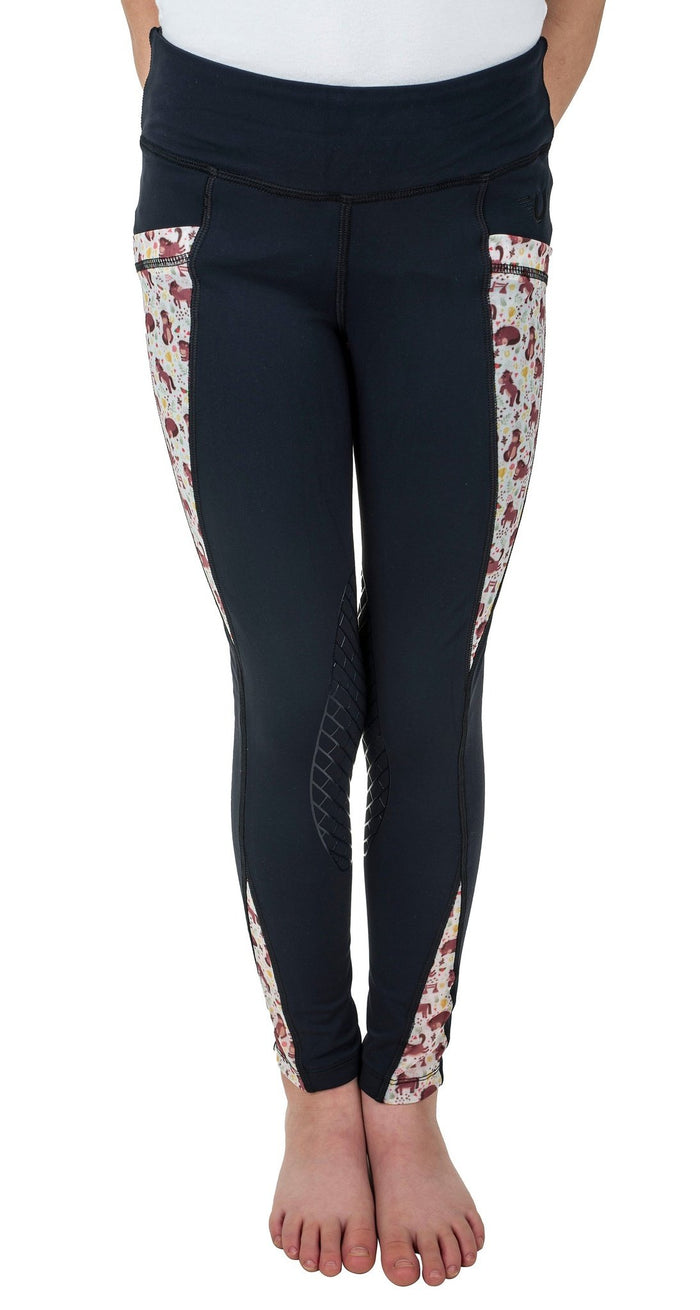 TuffRider Children's Minerva 3 Season Printed Knee Patch Tights - Breeches.com