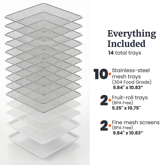 10 Tier Digital Food Dehydrator with Stainless Steel Trays
