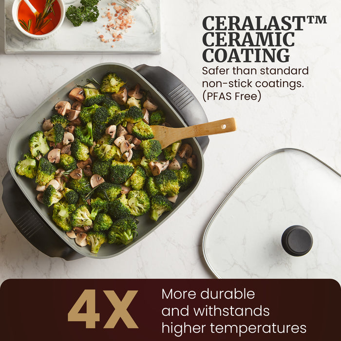12" x 12" x 3" Ceralast™ PFAS Free Ceramic Electric Skillet