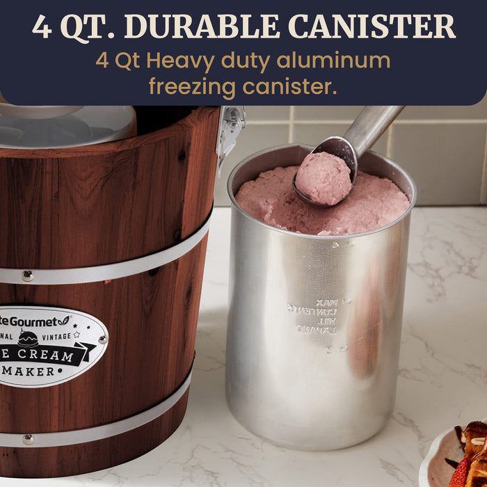 4 Qt. Electric Motorized Bucket Ice Cream Maker
