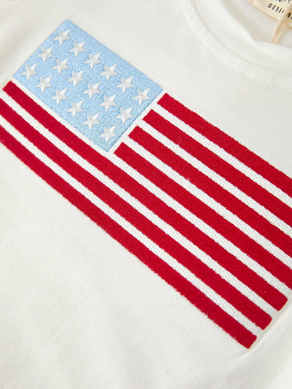 4th of July Flag Applique Boy Top and Shorts Set