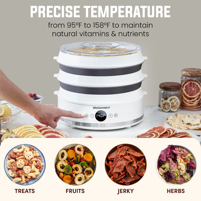 5 Tier Digital Food Dehydrator with BPA Free SlimStore™ Collapsible Trays